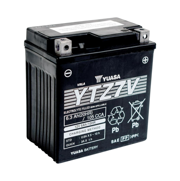 12V 6Ah 105A Yuasa YTZ7V / YTZ7V-BS AGM Motorradbatterie