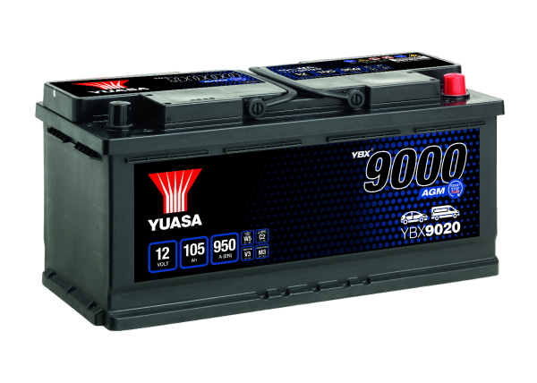 12V 105Ah 950A YBX9020 Yuasa YBX9000 AGM Start Stop Plus AGM Starterbatterie
