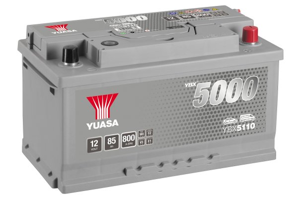 12V 85Ah 800A (EN) YBX 5000 Yuasa YBX5110 Silver High Performance Batterie