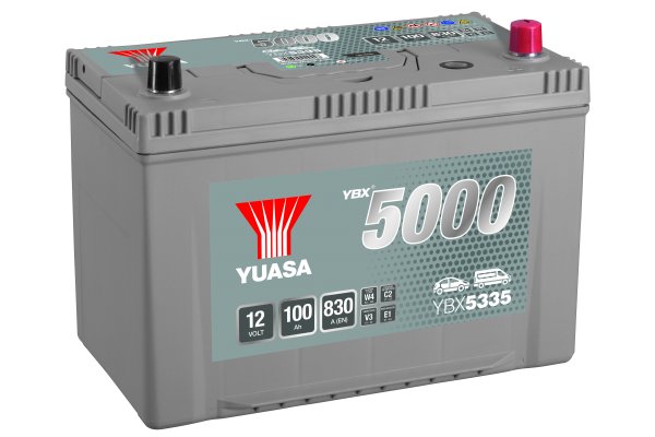 12V 100Ah 830A (EN) YBX 5000 Yuasa YBX5335 Silver High Performance Batterie