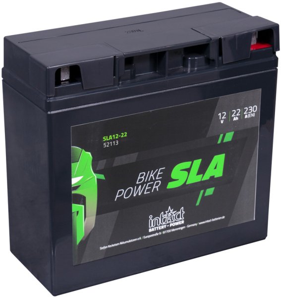 12V 22Ah 230A intAct Bike Power SLA Motorradbatterie SLA12-22 52113