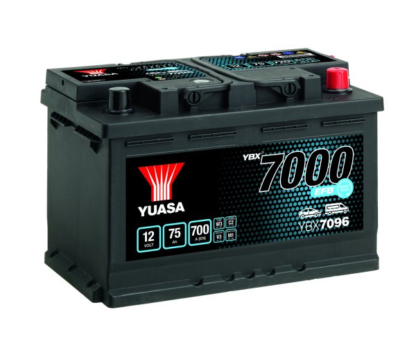 12V 75Ah 700A (EN) YBX7000 Yuasa YBX7096 EFB Start Stop Batterie