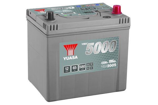 12V 65Ah 580A (EN) YBX 5000 Yuasa YBX5005 Silver High Performance Batterie