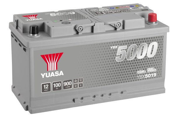 12V 100Ah 900A (EN) YBX 5000 Yuasa YBX5019 Silver High Performance Batterie
