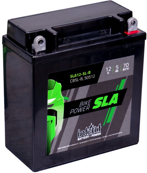 12V 5Ah 70A intAct Bike Power SLA Motorradbatterie SLA12-5L-B CB5L-B 50512