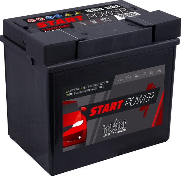 12V 30Ah 300A intAct Start-Power 53030SMF C60-N30L-A Batterie für Rasentraktor