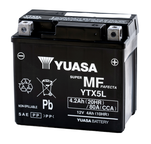 12V 4Ah 80A Yuasa YTX5L / YTX5L-BS AGM Motorradbatterie