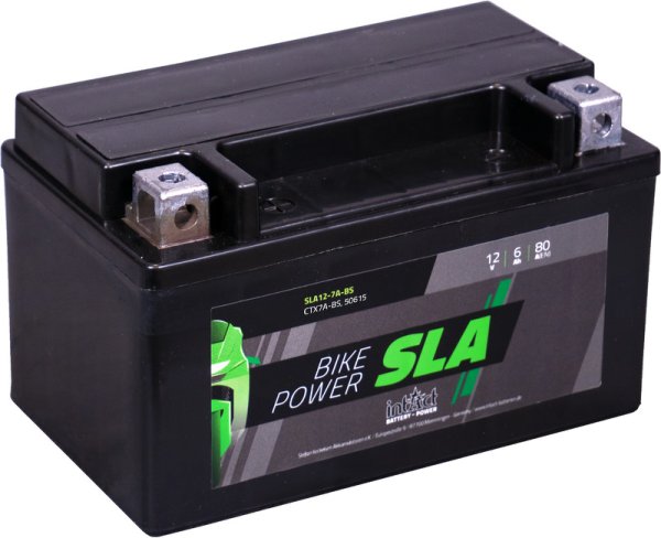 12V 6Ah 80A intAct Bike Power SLA Motorradbatterie SLA12-7A-BS CTX7A-BS 50615
