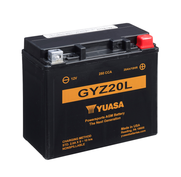 12V 20Ah 250A Yuasa GYZ20L AGM Motorradbatterie