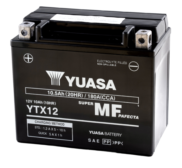 12V 10Ah 180A Yuasa YTX12 / YTX12-BS AGM Motorradbatterie