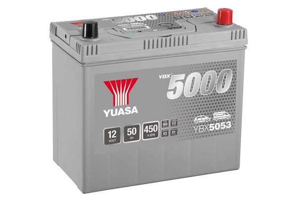 12V 50Ah 450A (EN) YBX 5000 Yuasa YBX5053 Silver High Performance Batterie