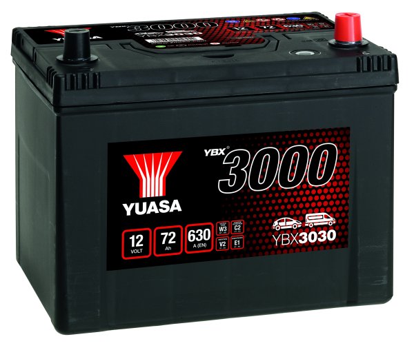 12V 72Ah 630A (EN) Yuasa YBX3030 SMF Autobatterie
