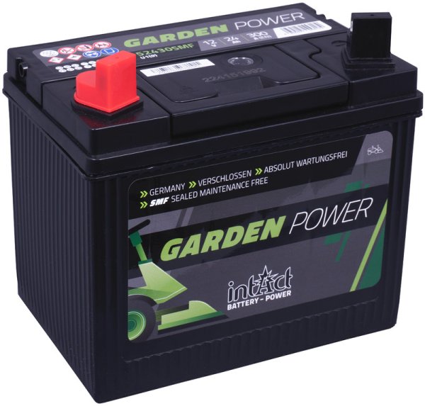 12V 24Ah 300A intAct Garden-Power 52430SMF U1(9) Batterie für Rasentraktor