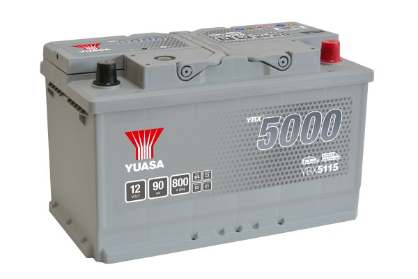 12V 90Ah 800A (EN) YBX 5000 Yuasa YBX5115 Silver High Performance Batterie