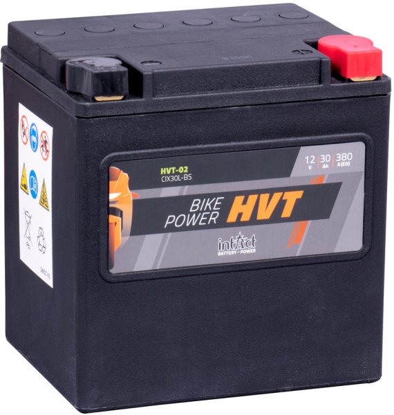 12V 30Ah 380A intAct Bike-Power HVT-02 AGM Motorradbatterie CIX30L-BS
