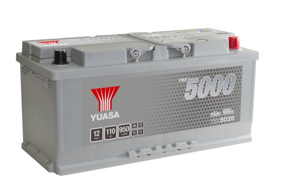 12V 110Ah 950A (EN) YBX 5000 Yuasa YBX5020 Silver High Performance Batterie